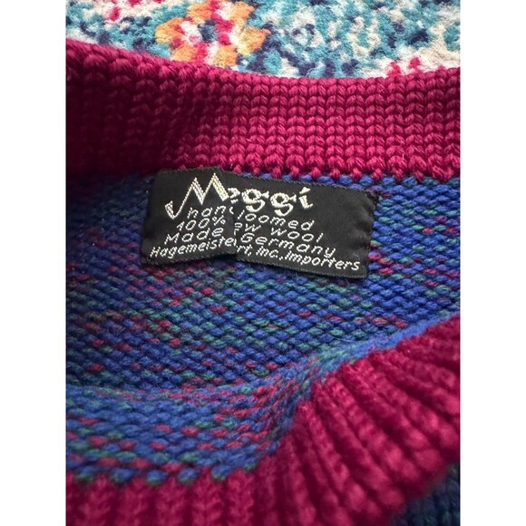 Meggi Hand Loomed 100% Wool Sweater Cowl Neck Made in Germany Size M - Picture 4 of 6